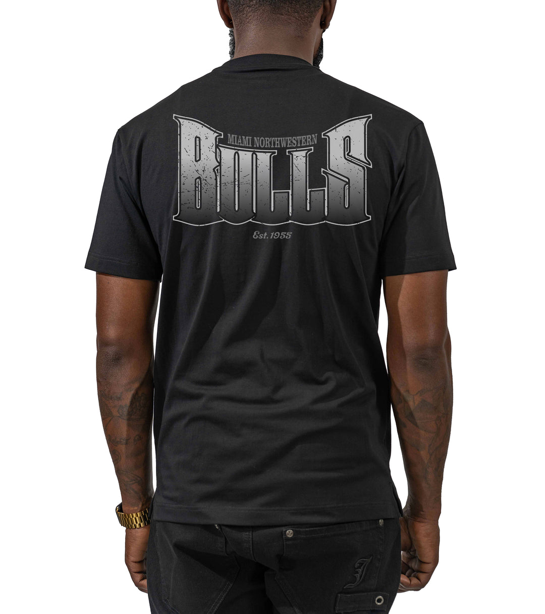 Risq Takers Blackout Bulls Tee Black with Grey