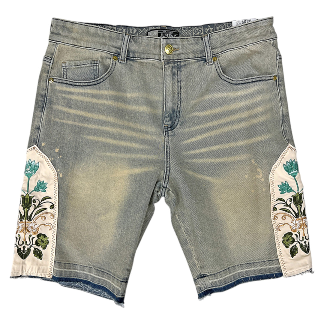 Juren Jacquard Patchwork Denim Short