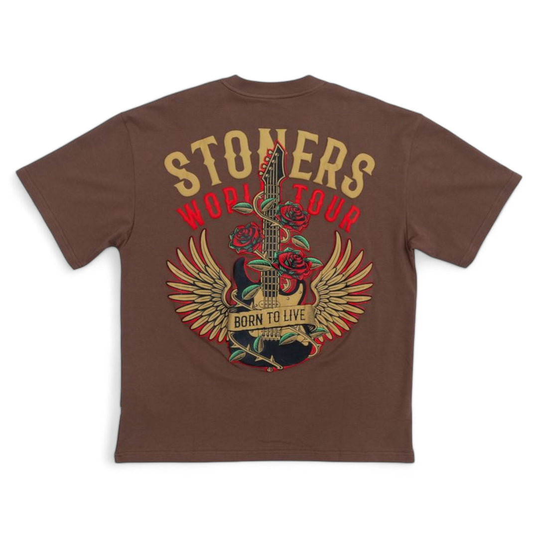 Stoners Vintage Guitar Rose Tee Vintage Brown