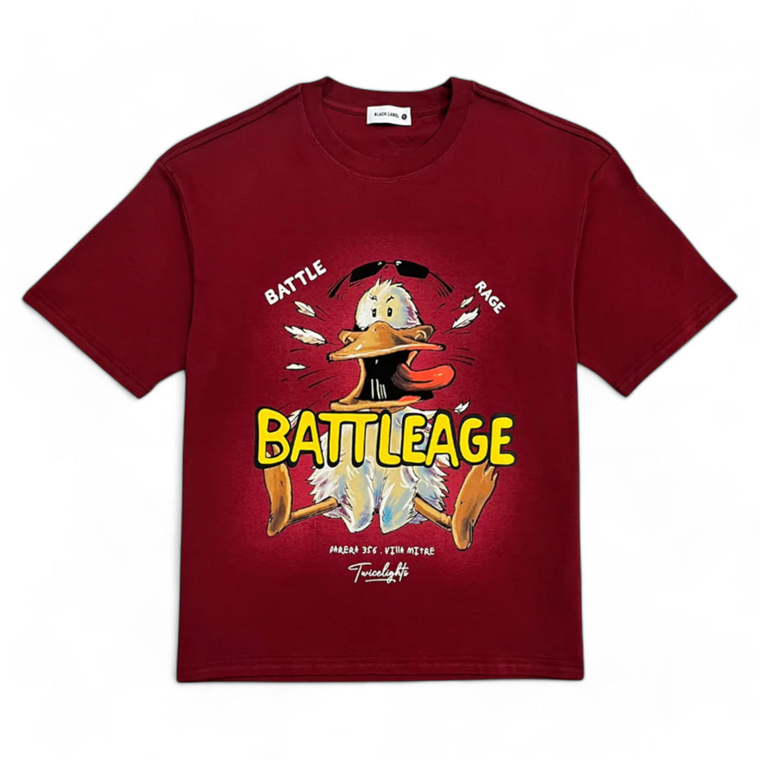 Black Label Battleage Tee Maroon Burgundy