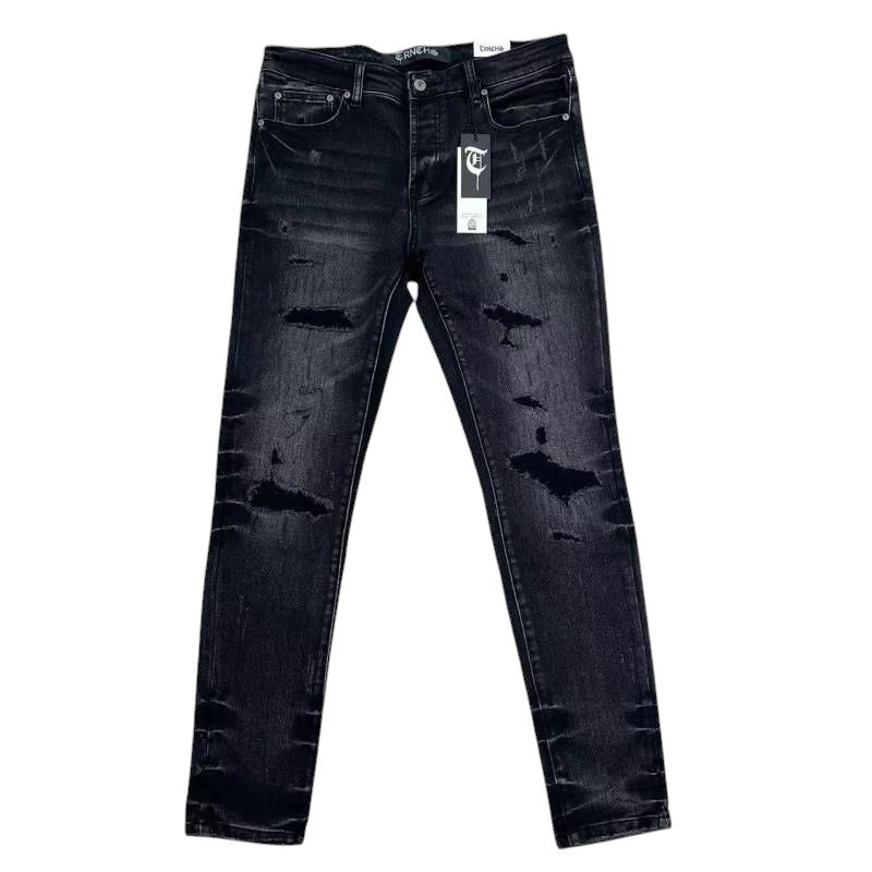 Trnchs "SAYYAN" Black Wash Skinny Denim