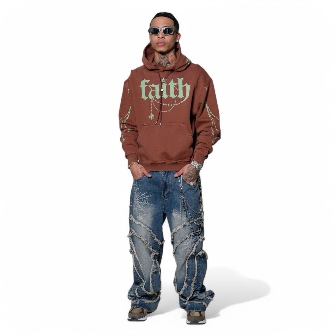Vicious Spyder Web Baggy Fit Denim Antique Blue