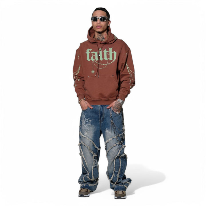 Vicious Spyder Web Baggy Fit Denim Antique Blue