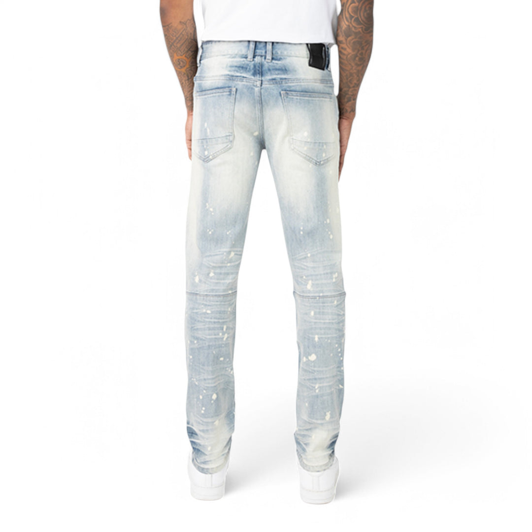 Smoke Rise Vintage Rip & Repair Jeans Aqua Blue