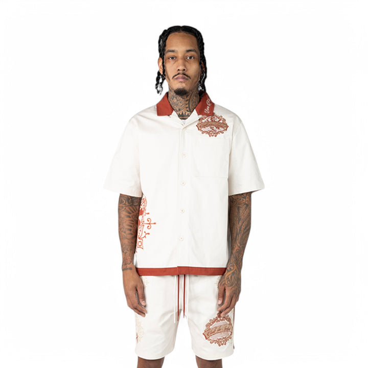 Smoke Rise Button Up Shirt Tandoori Red