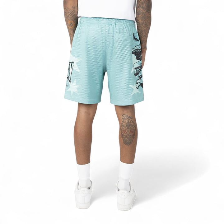 Smoke Rise Printed Mesh Short Ice Green