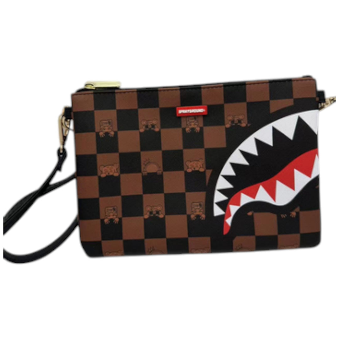 Sprayground Peeking Character Check Pouchette