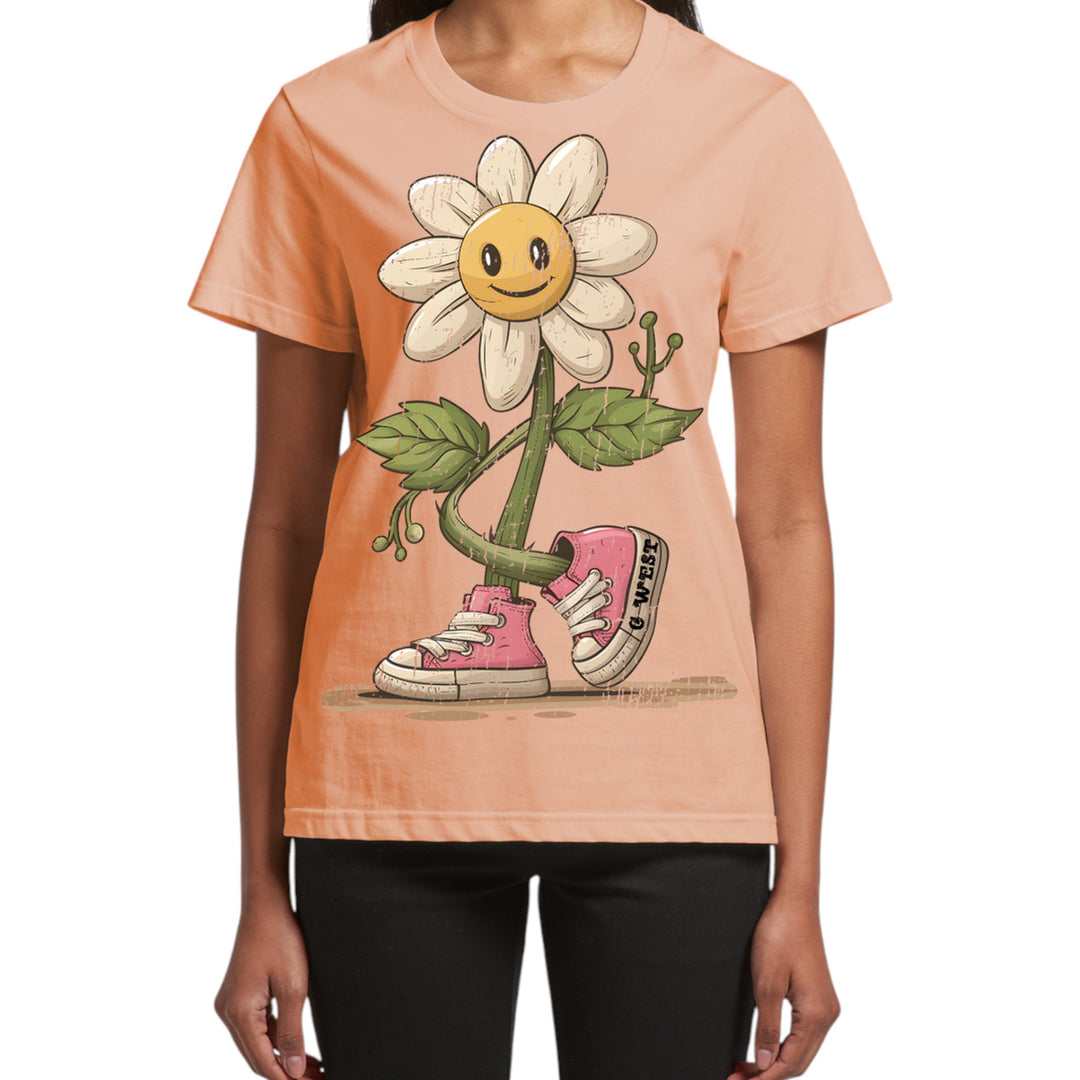 G West Walking Flower Tee Pale Pink