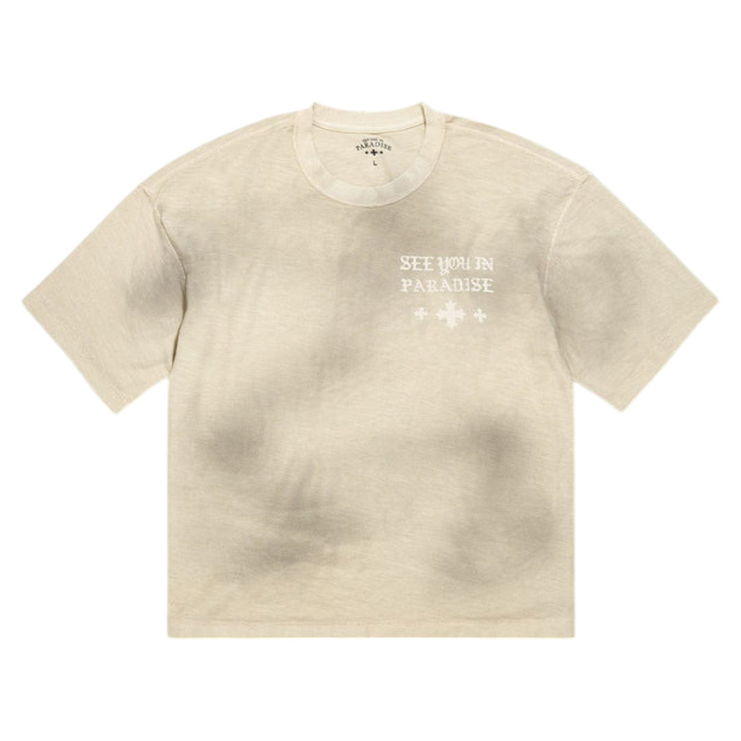 See You In Paradise Crop Tee Cream Wash