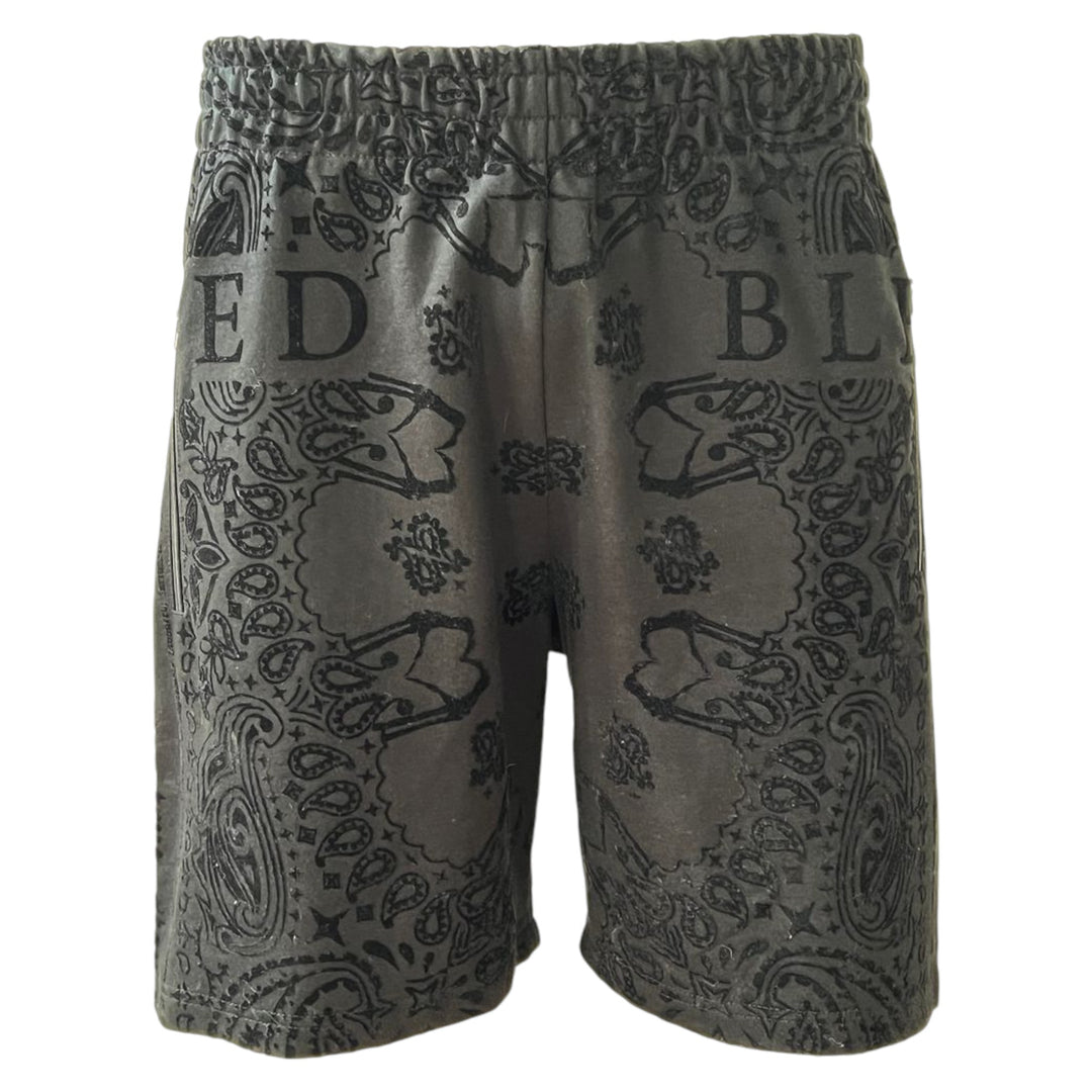 Blessed Flocking Bandana Shorts Black