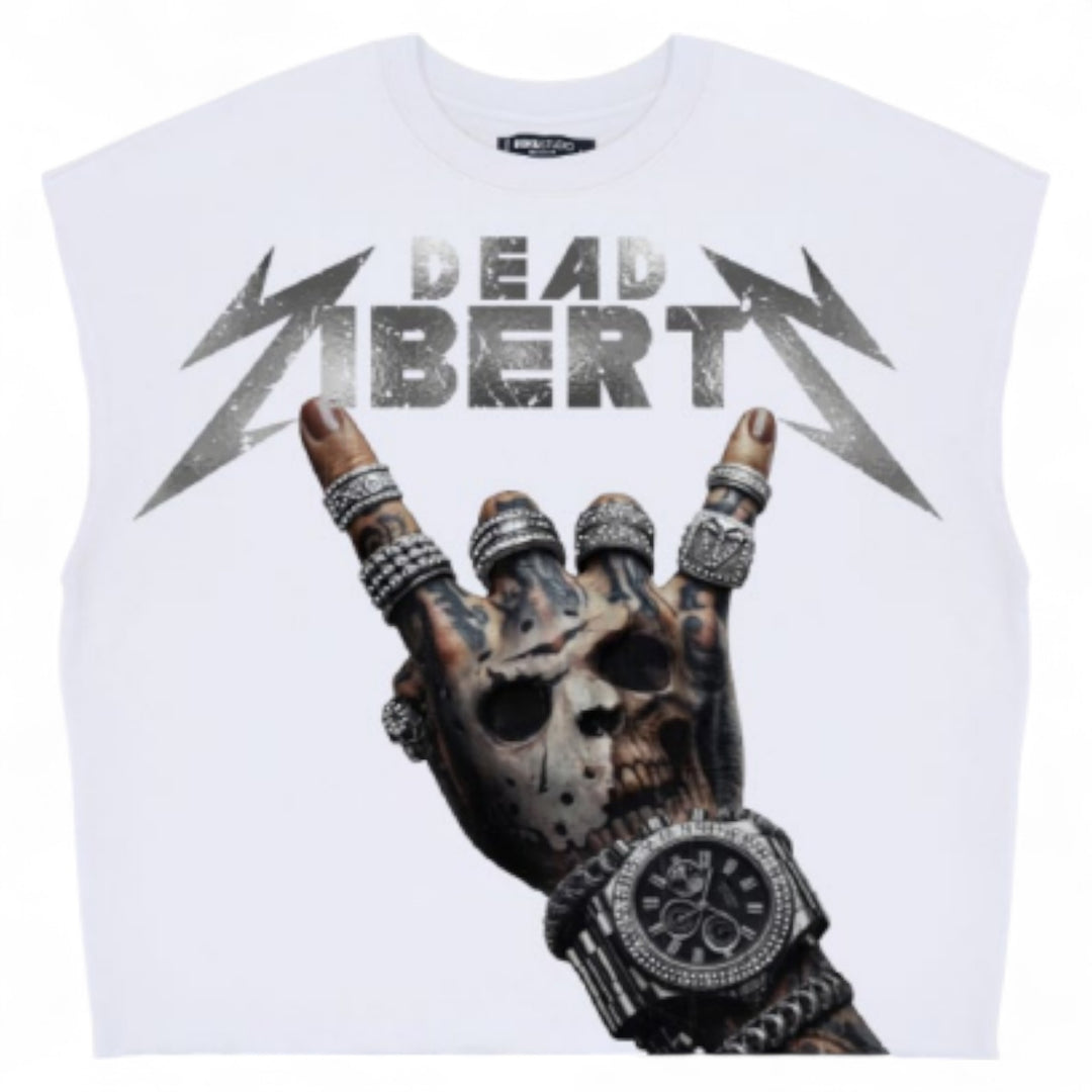 Roku Dead Liberty Cropped Tee White