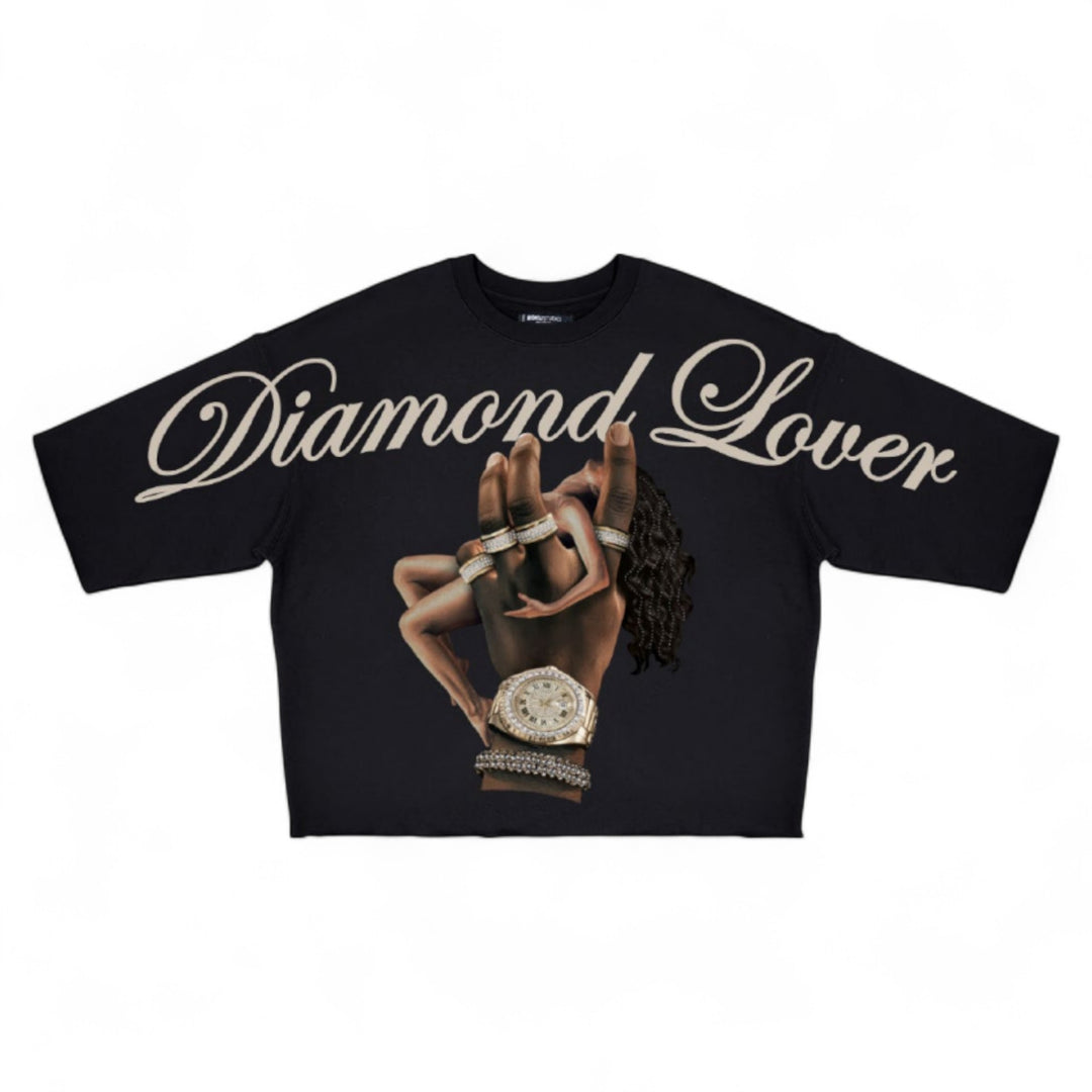 Roku Diamond Lover Cropped Tee Black