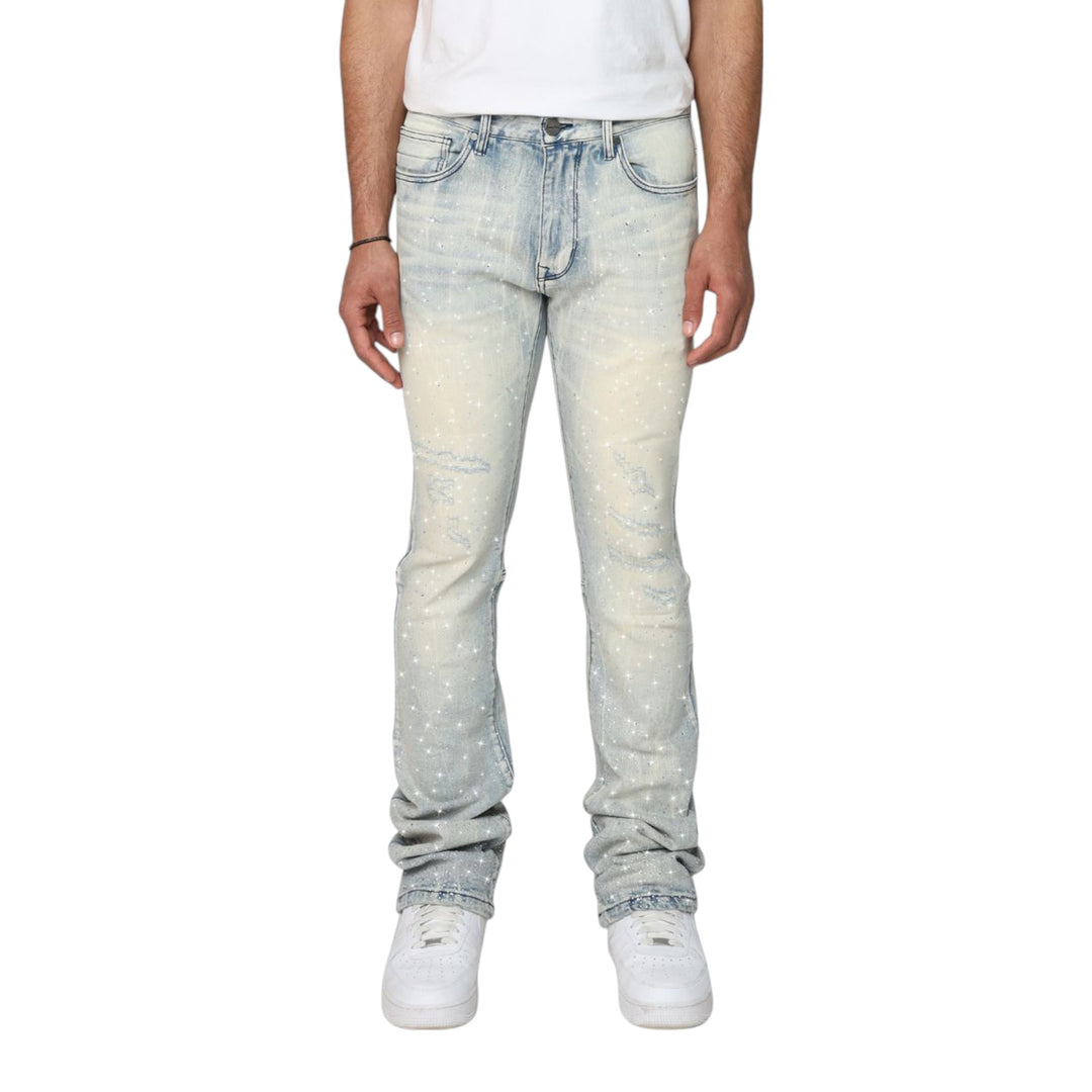 Smoke Rise All Rhinestone Jean Angel Blue