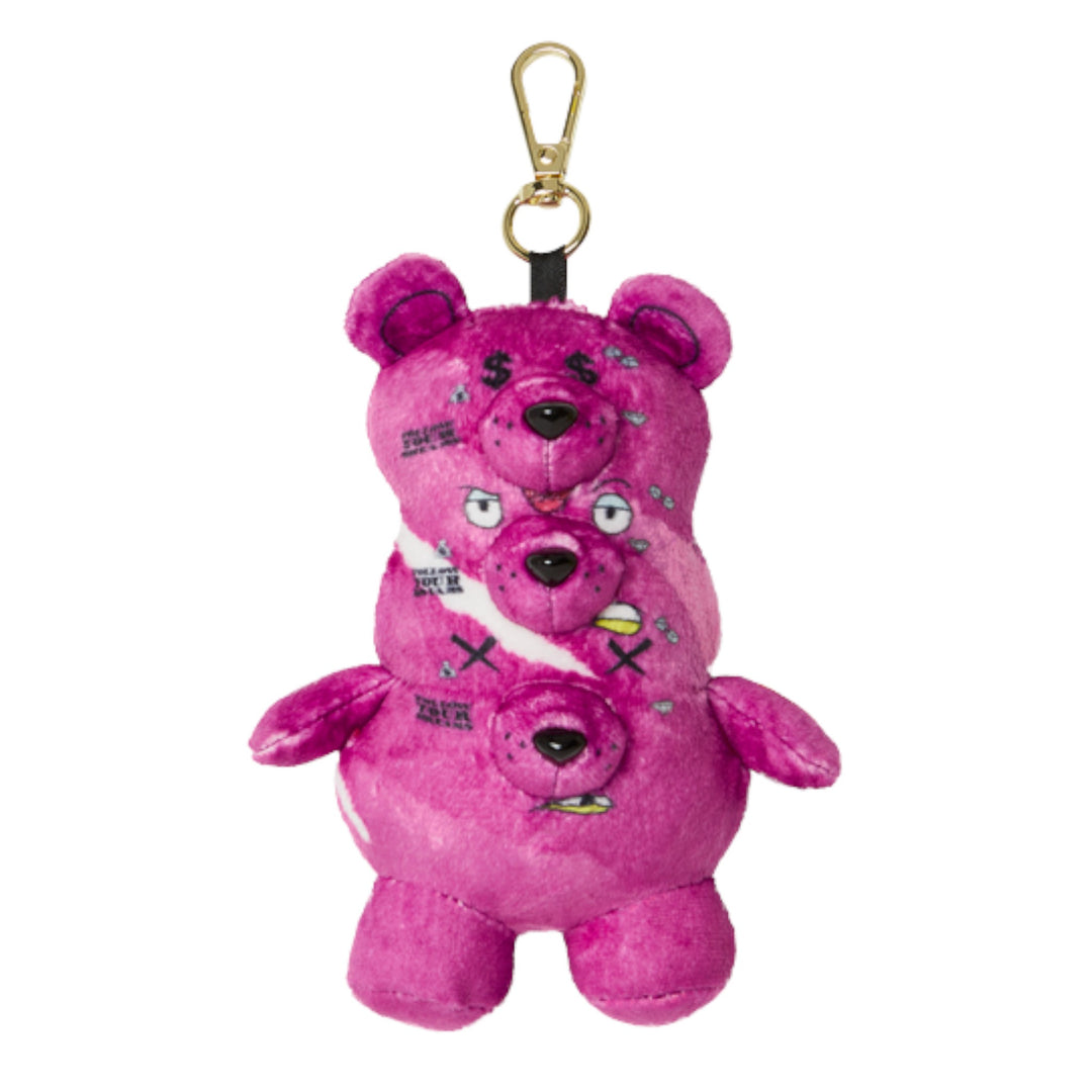 Sprayground Summer '25 TRIPLE PINK BEAR KEYCHAIN