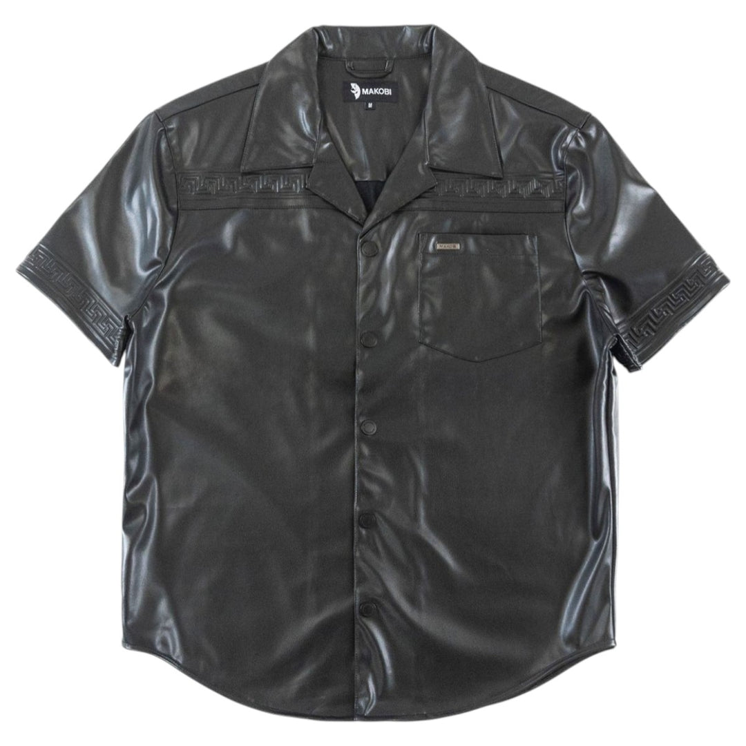 Makobi Bellucci Vegan Leather Button Up
