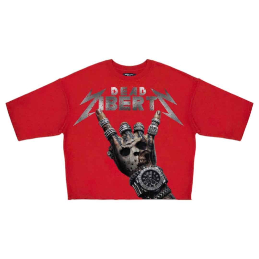 Roku Dead Liberty Cropped Tee Black Red