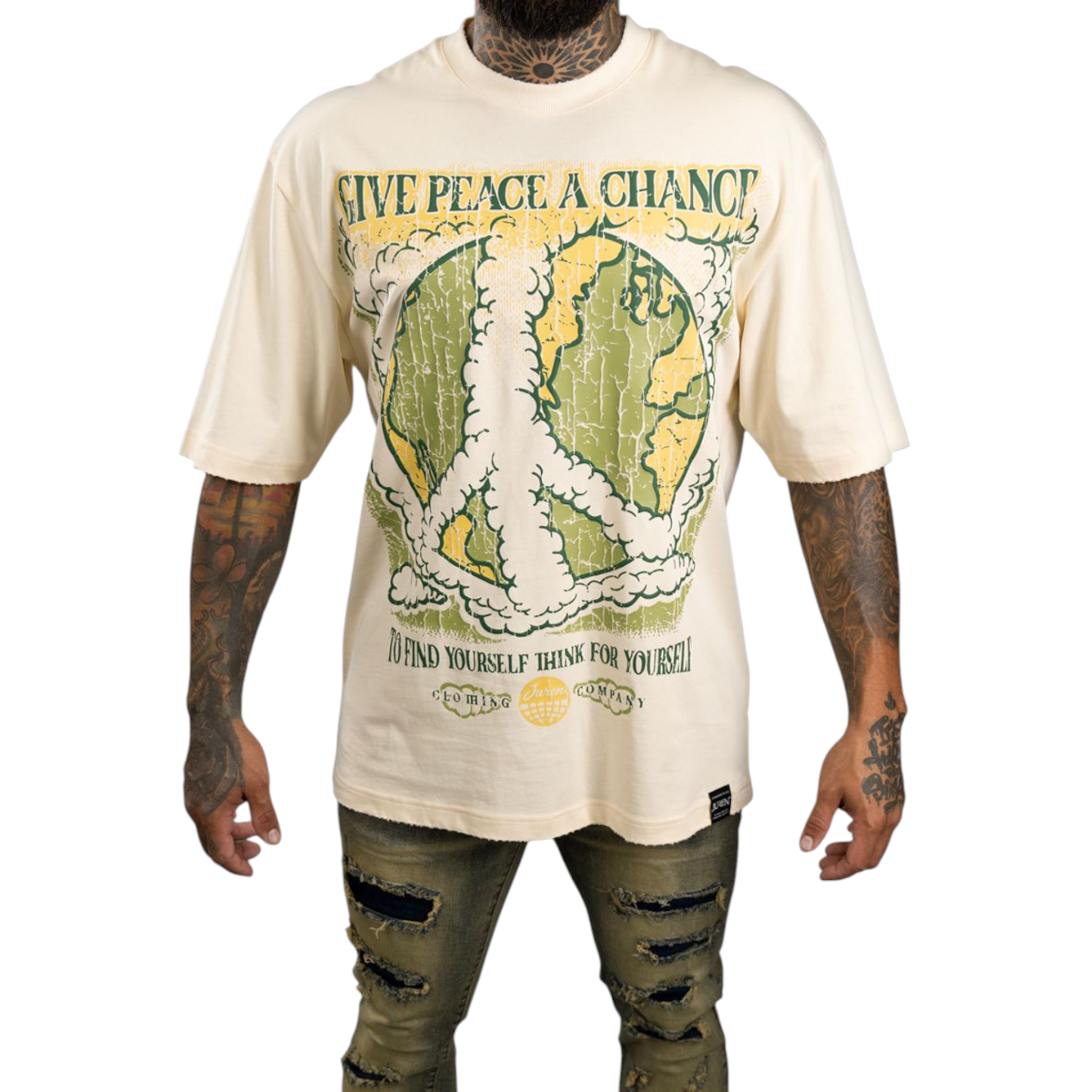 JUREN GIVE PEACE A CHANCE CREAM SHIRT – Purple Carpet Miami