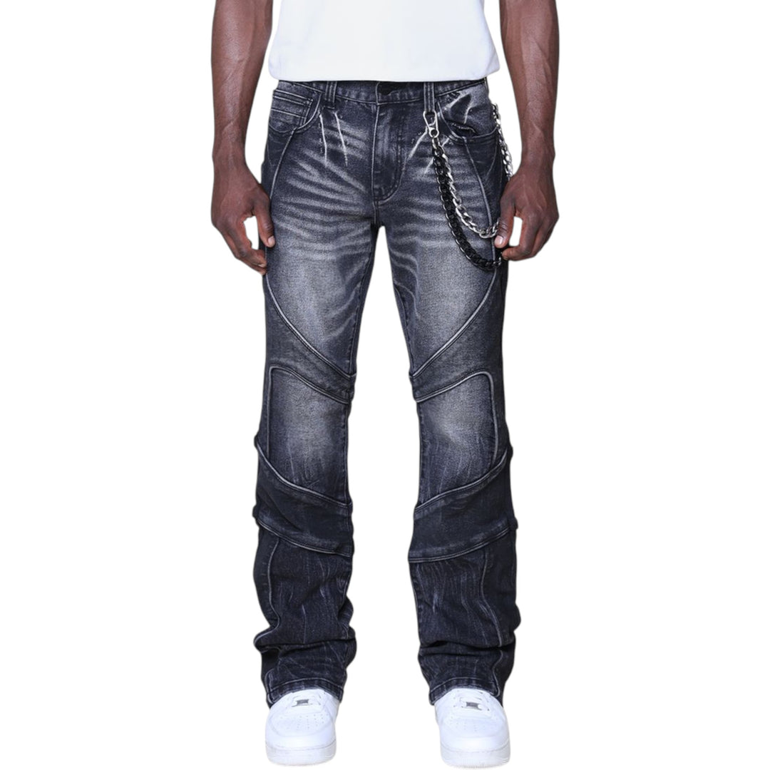 Smoke Rise Colorblock Stacked Jean Willow Black