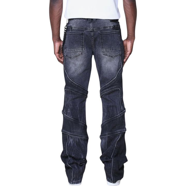 Smoke Rise Colorblock Stacked Jean Willow Black