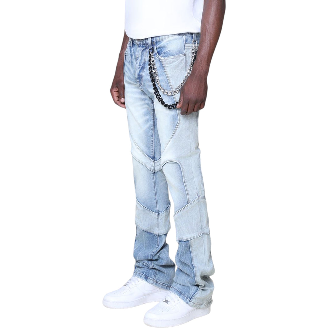 Smoke Rise Colorblock Stacked Jean Artemis Blue