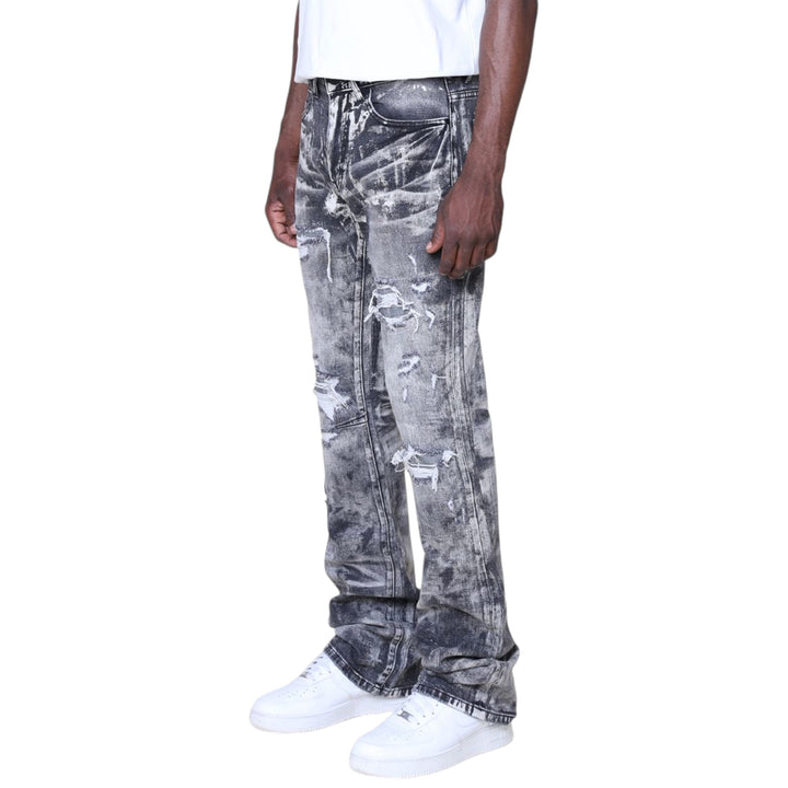 Smoke Rise Stacked Jean Titan Grey