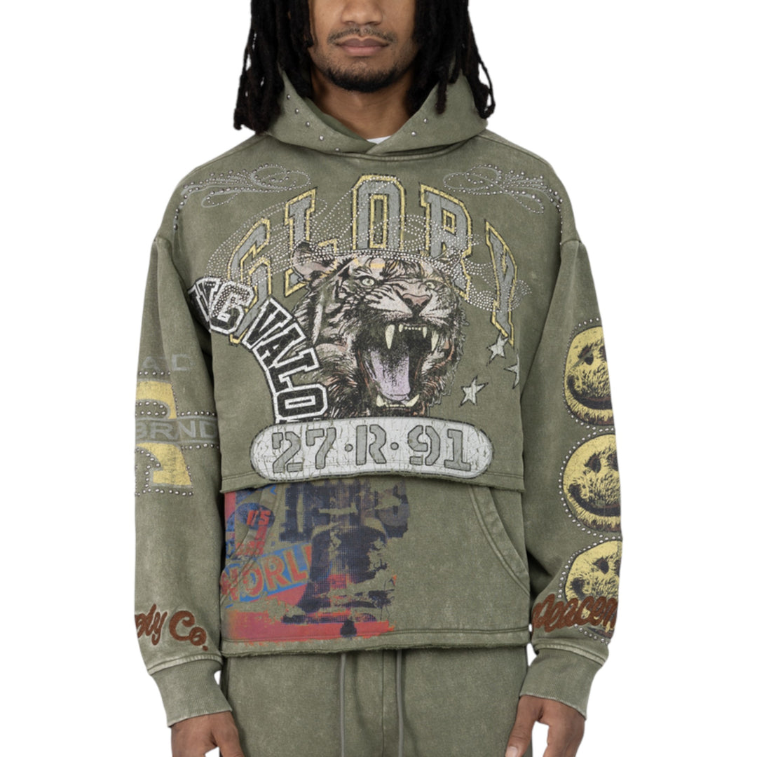 Smoke Rise Glory 2-FER Oversize Hoodie Army Olive