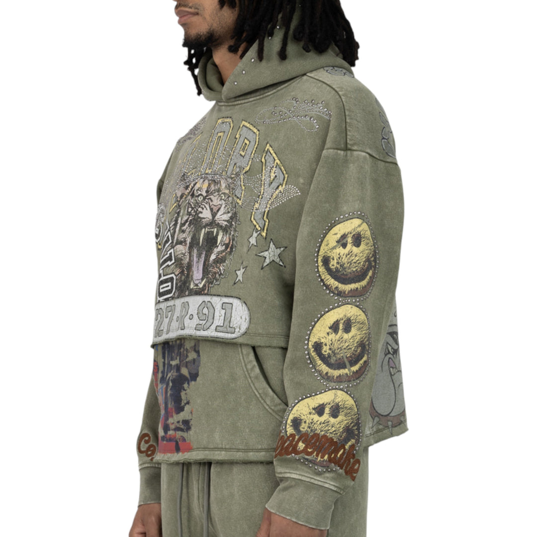 Smoke Rise Glory 2-FER Oversize Hoodie Army Olive