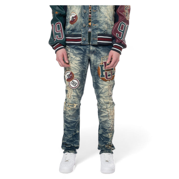 Smoke Rise Varsity Patch Jean Alley Blue