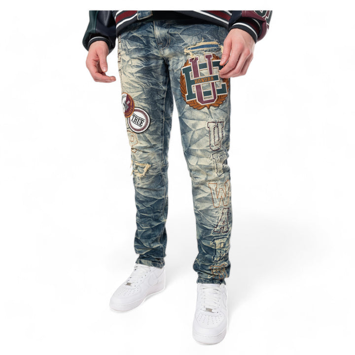 Smoke Rise Varsity Patch Jean Alley Blue