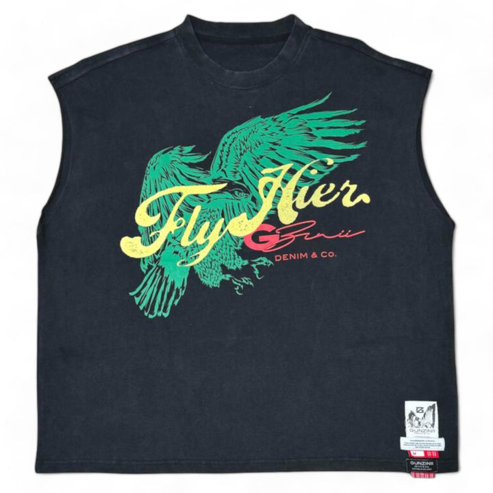 Gunzinii Eagle Fly Hier Tee Black