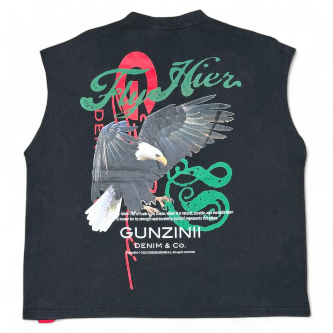 Gunzinii Eagle Fly Hier Tee Black