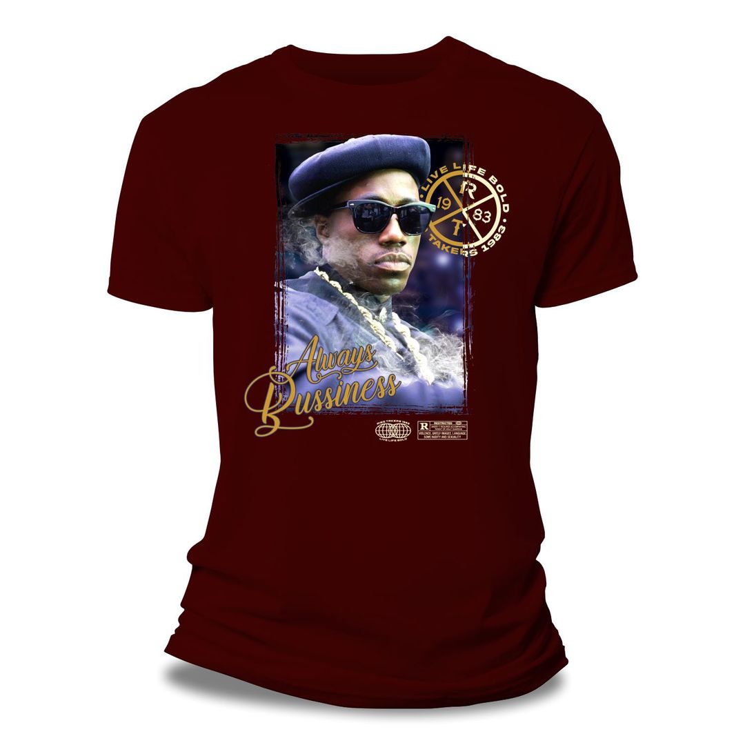 Risq Takers Always Business T-Shirt Burgundy