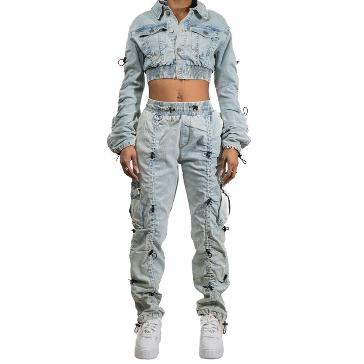 Smoke Rise Red Bungee Denim Jacket