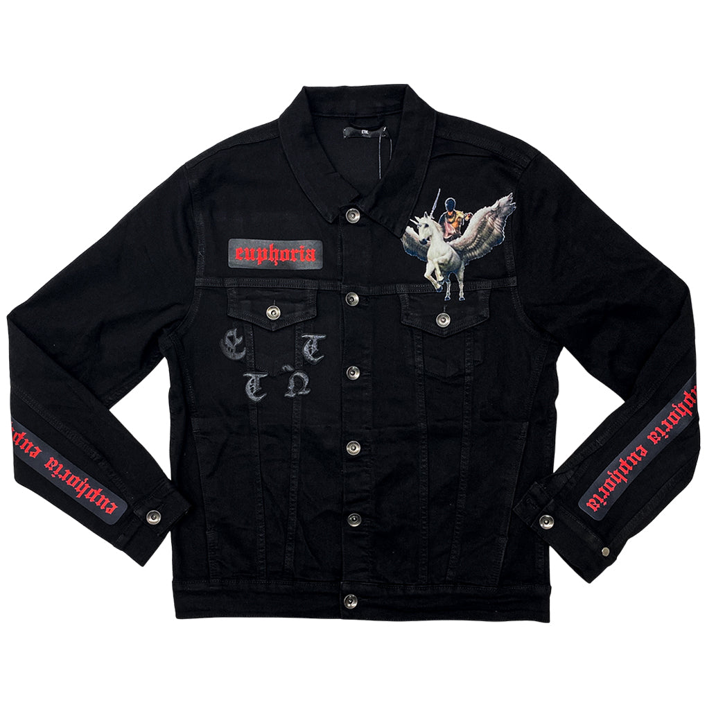 Eternity Warrior In Euphoria Denim Jacket Black Purple Carpet Miami