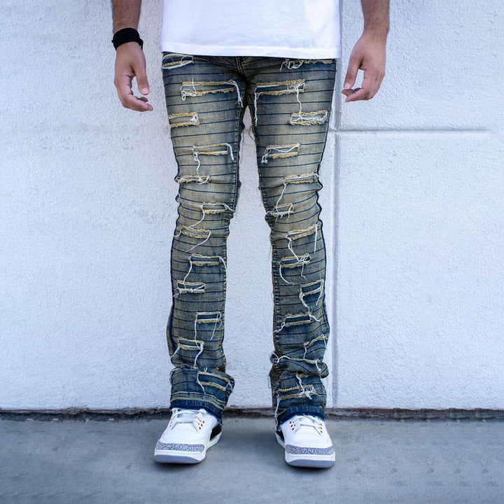 Damati Blanc Stacked Denim Vintage Blue