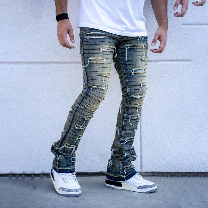 Damati Blanc Stacked Denim Vintage Blue