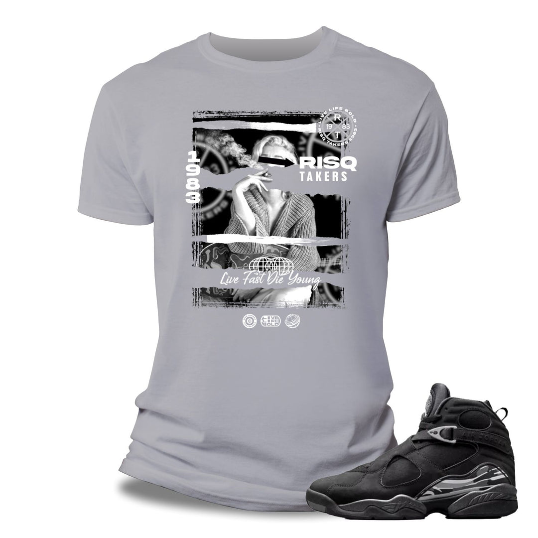 Risq Takers Life Fast Tee Grey