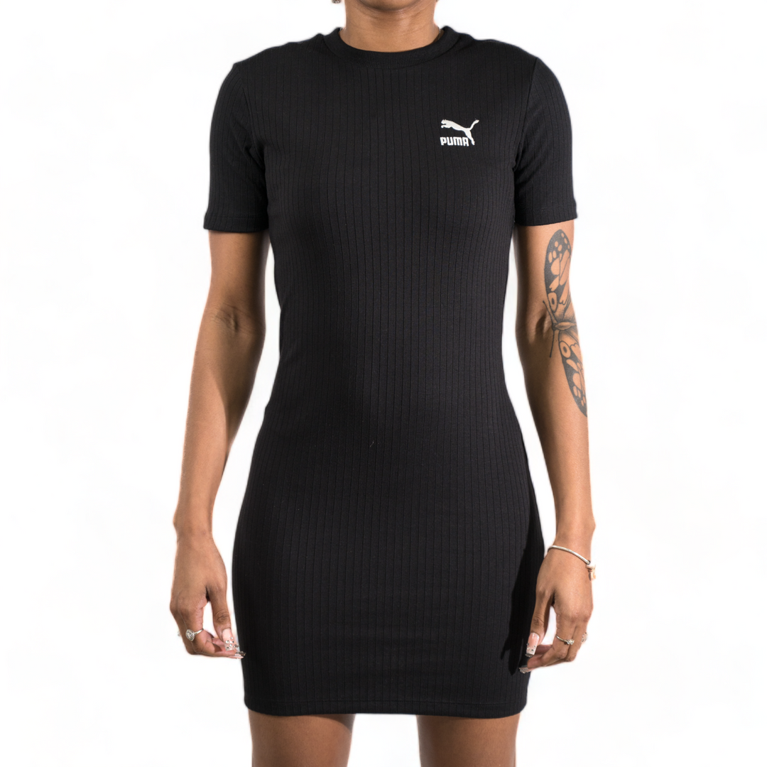 Puma Classics Ribbed Dress, Black