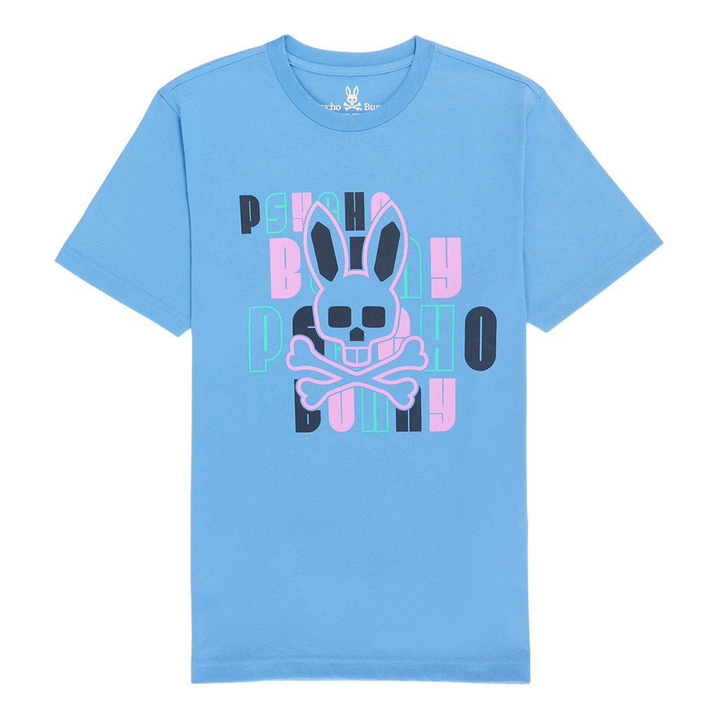 Psycho Bunny Mens Krome Graphic Tee Blue