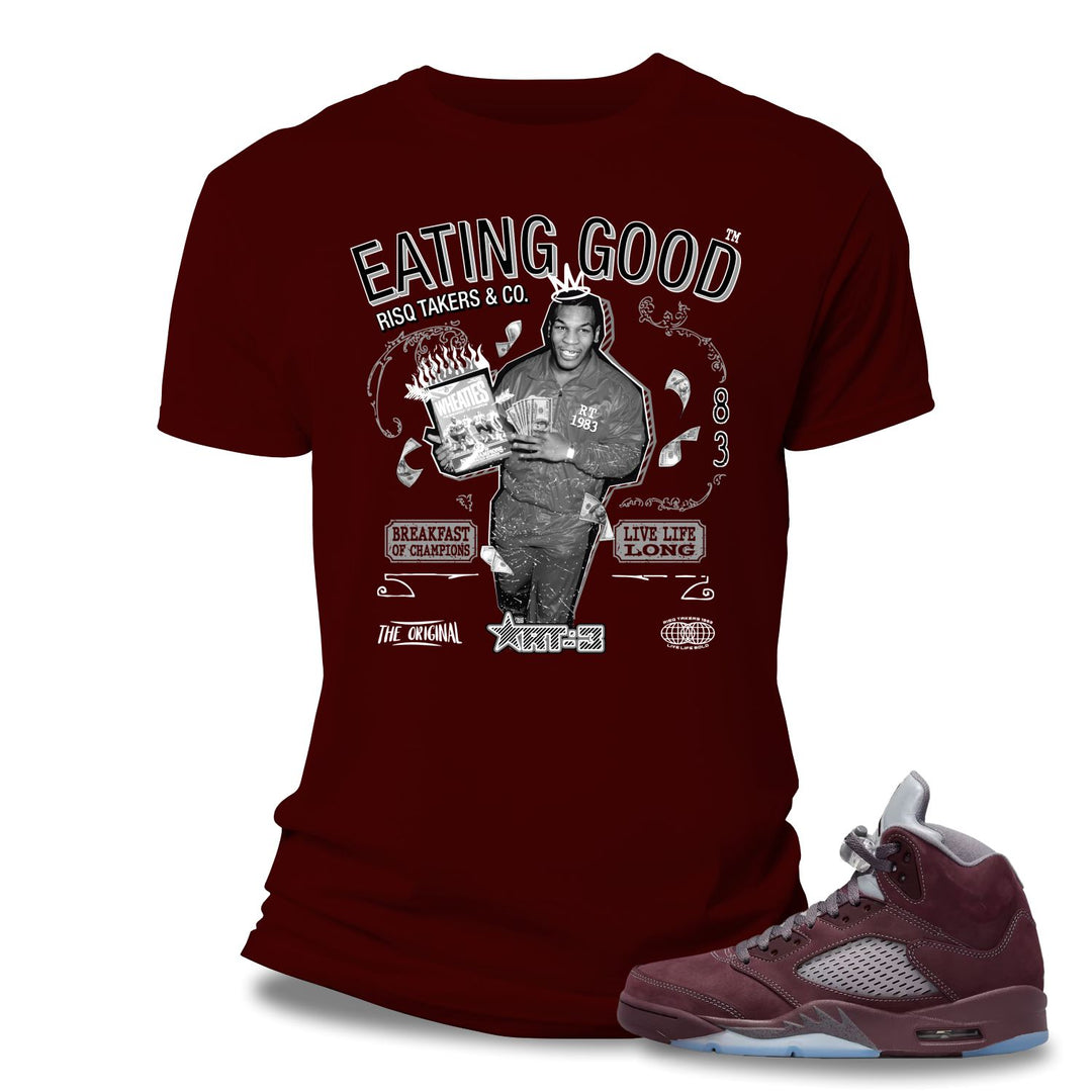Risq Takers Eating Good Tee Burgundy