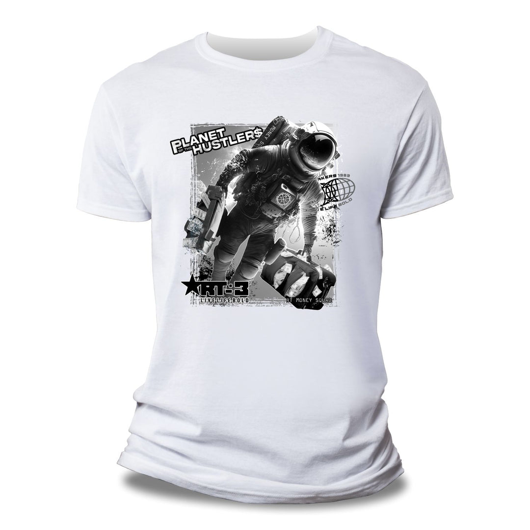Risq Takers Planet of The Hustlers Tee White