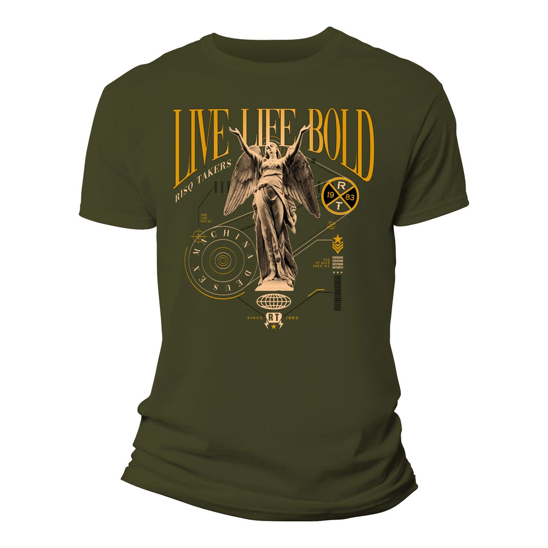 Risq Takers Live Life Bold T-Shirt Olive