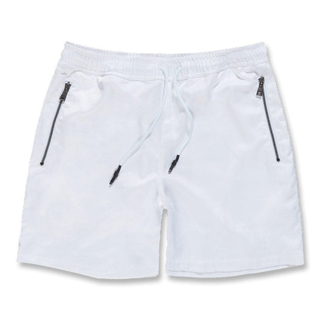 Jordan Craig Quarter Zip Nylon Shorts White