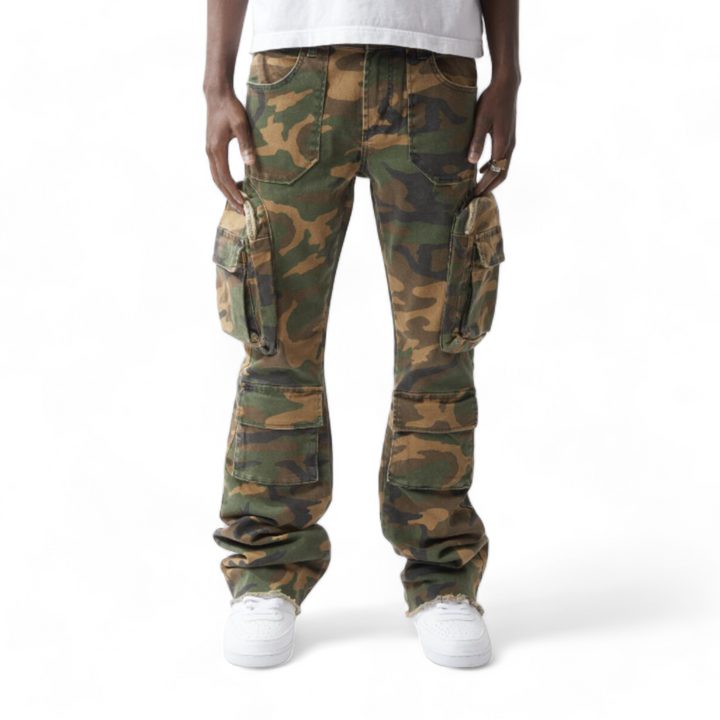 Kindred Stacked Green Camo Jeans