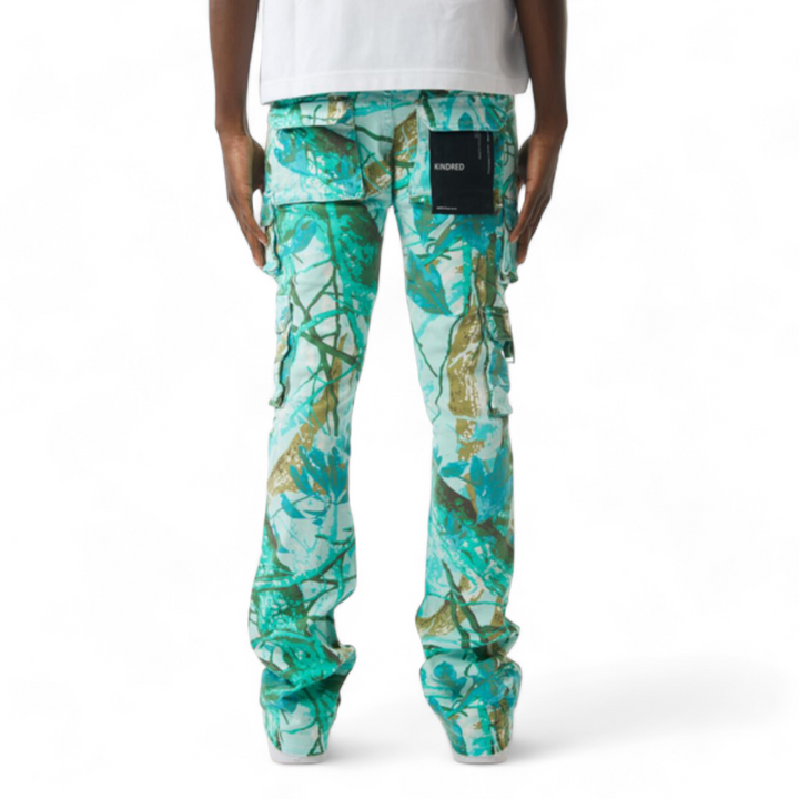 Kindred Stacked Mint Camo Jeans