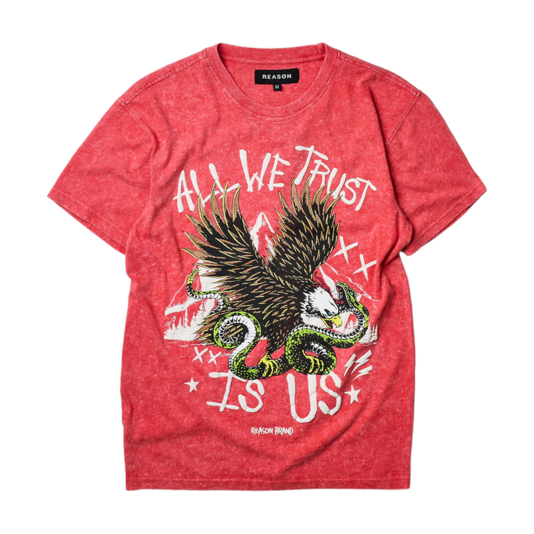 Reason All We Trust Red Washed Tee