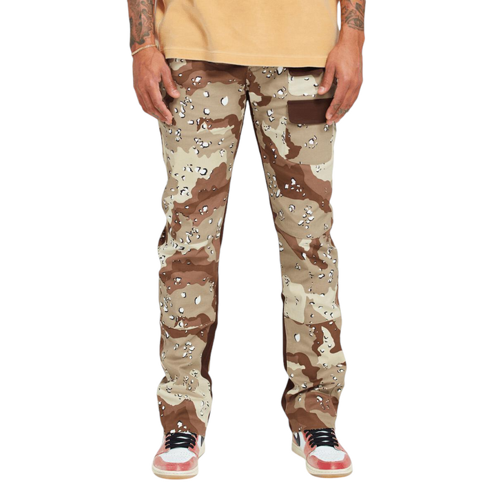 Flare Straight Camo Twill Pants Desert