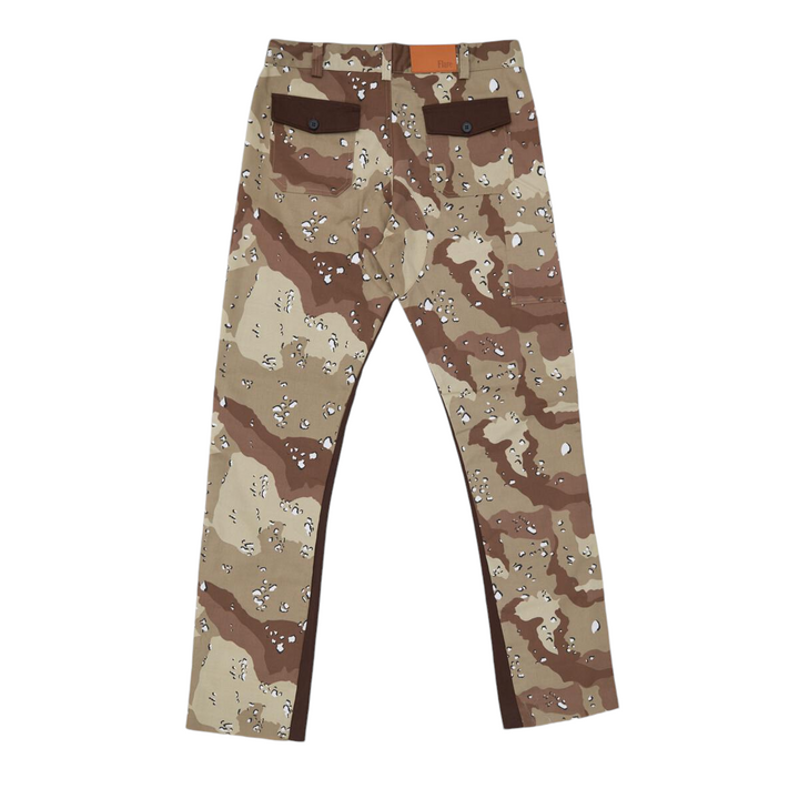 Flare Straight Camo Twill Pants Desert