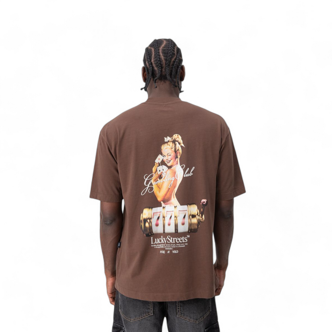 Pure Lucky Streets Pin Up Tee Brown