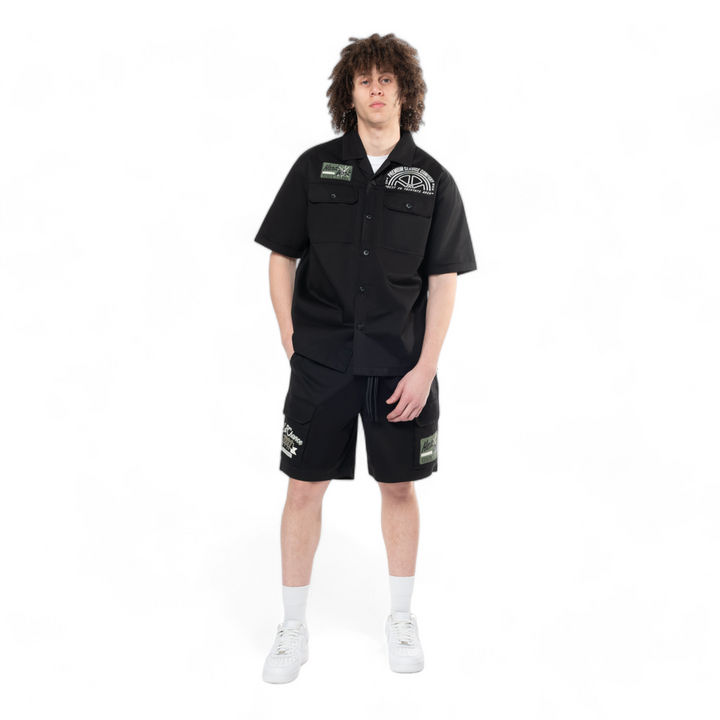 Smoke Rise Pitstop Cargo Twill Short Black